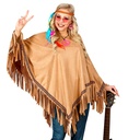 "PONCHO" aspect daim marron