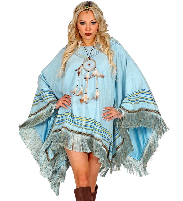 "PONCHO" aspect daim bleu