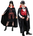 "CAPE NOIRE AVEC COL ROUGE SATIN" taille enfant - 110 cm