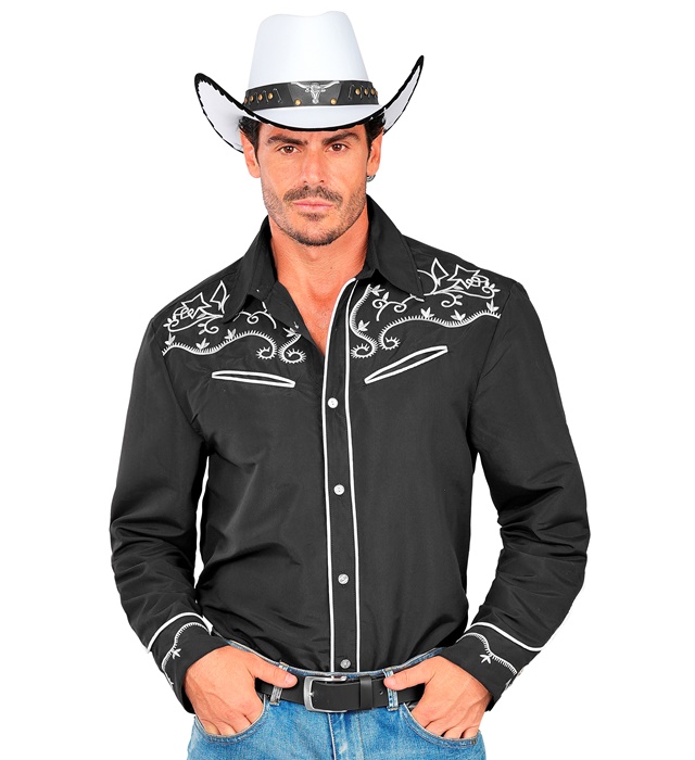 "CHEMISE COW BOY WESTERN NOIRE"