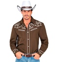 "CHEMISE COW BOY WESTERN MARRON"