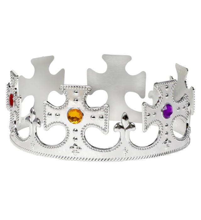 [45502] "COURONNE DE ROI ARGENT AVEC PIERRES"