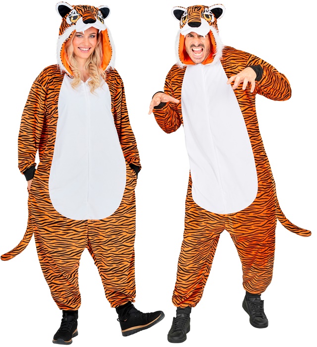 "ONESIE EN PELUCHE TIGRE" (combinaison avec capuche)