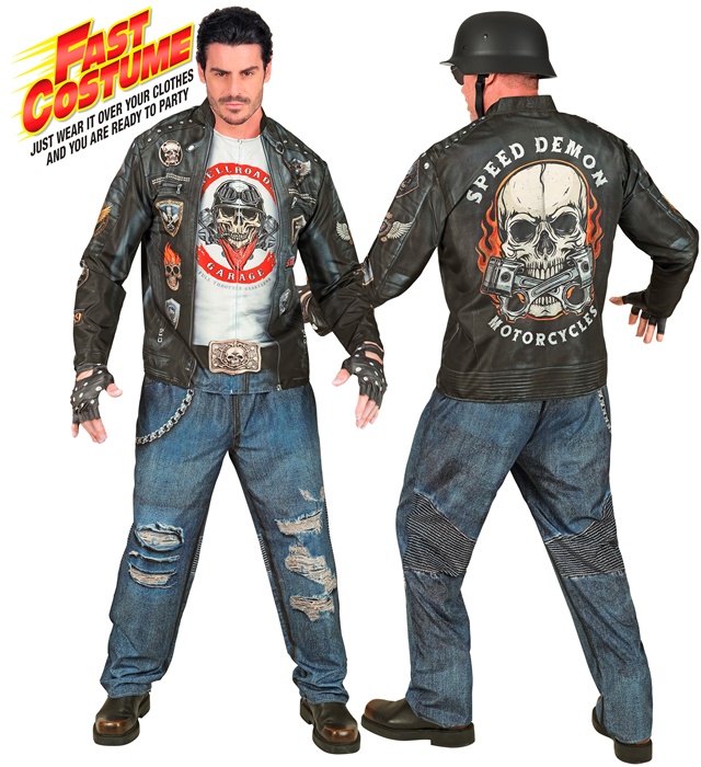 "MOTARD FAST COSTUME" (veste, pantalon, gants)