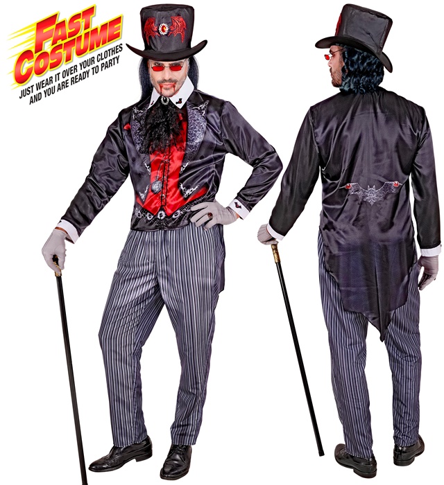 "VAMPIRE FAST COSTUME" (veste, pantalon, chapeau, jabot)