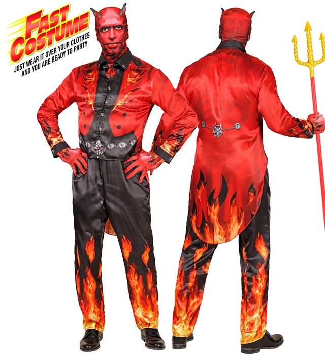 "DIABLE FAST COSTUME" (veste, pantalon, gants, masque avec des cornes)