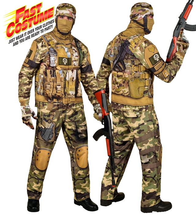[46631] "SOLDAT FAST COSTUME" (veste, pantalon, gants, masque) (S)