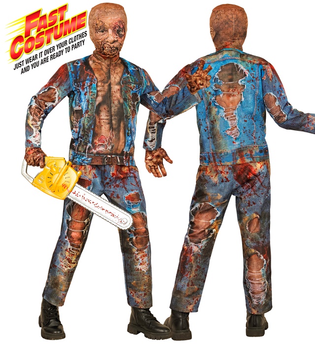 "ZOMBIE FAST COSTUME" (veste, pantalon, gants, masque)