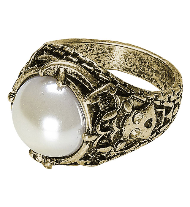 [46741] "BAGUE DOREE AVEC GROSSE PERLE"