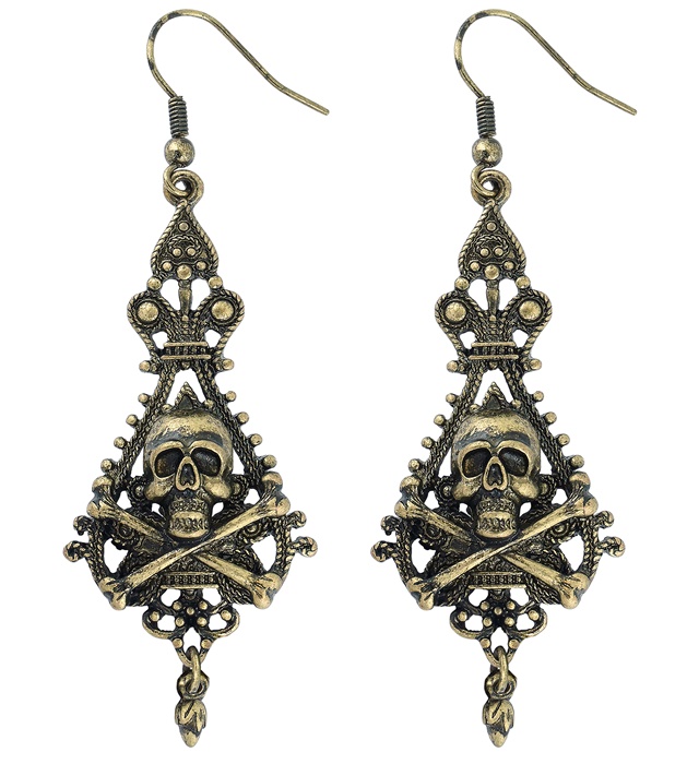Paire de "BOUCLES D'OREILLES TETE DE MORT"