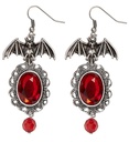 Paire de "BOUCLES D'OREILLES CHAUVE-SOURIS AVEC PIERRES ROUGES"
