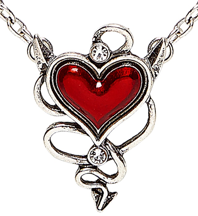 "COLLIER PIERRE COEUR ROUGE DEMONIAQUE"