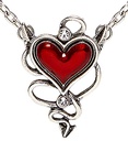 "COLLIER PIERRE COEUR ROUGE DEMONIAQUE"