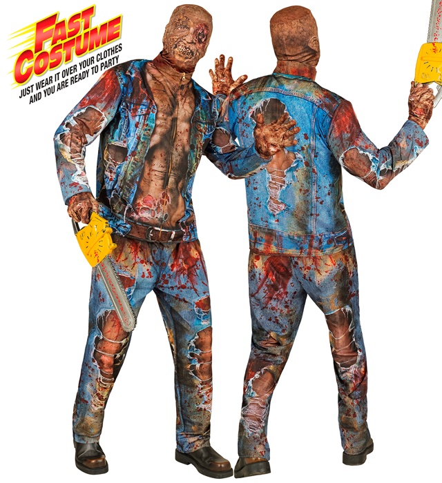 "ZOMBIE FAST COSTUME" (veste, pantalon, gants, masque)
