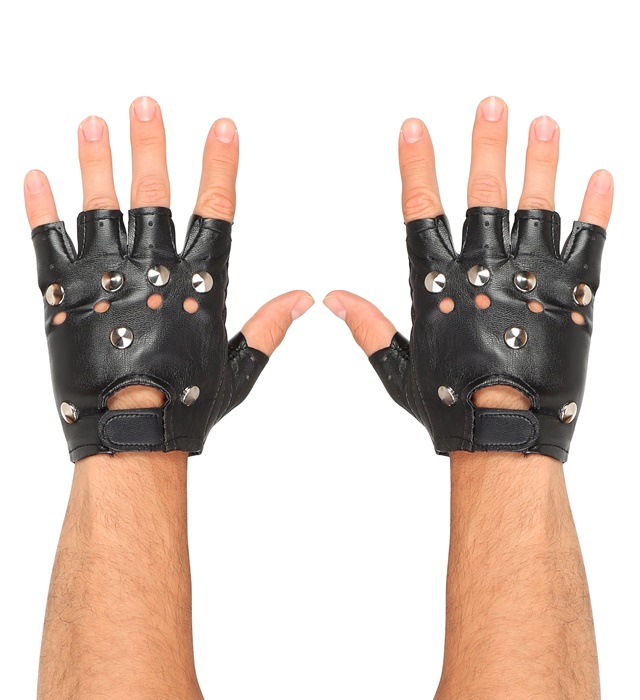 "MITAINES CLOUTÉS" simili cuir