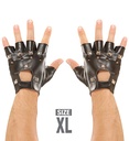 leather look "STUDDED FINGERLESS GLOVES" XL size