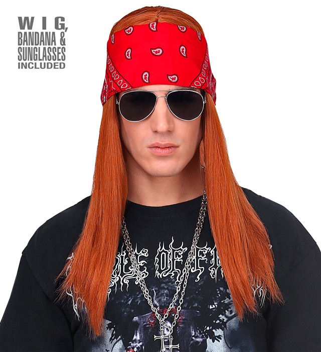 [46941] "PERRUQUE AXEL AVEC BANDANA & LUNETTES DE SOLEIL" en sachet