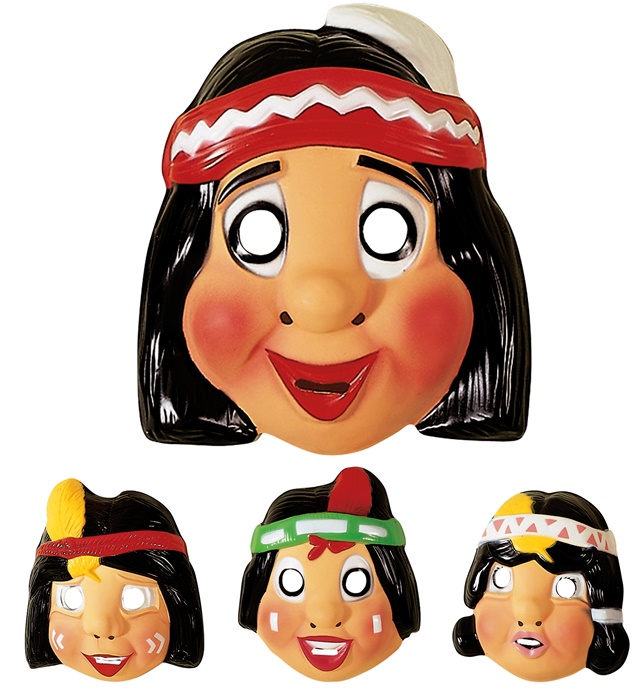 "MASQUE INDIEN" plastique - 4 styles ass.