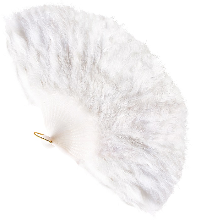 "EVENTAIL A PLUMES" blanc