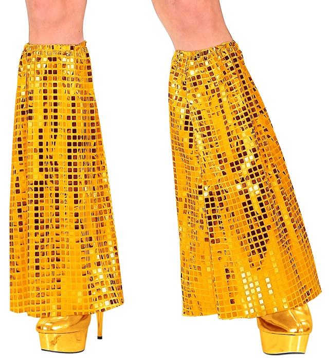 "LE STYLE DISCO DES ANNEES 70" (jambières à paillettes or)