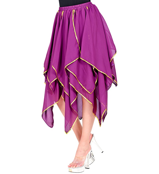 [48624] "JUPE VIOLET EN MOUSSELINE DE SOIE"