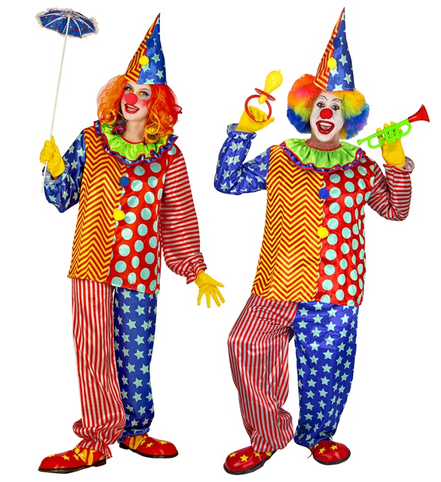 "CLOWN" (manteau avec collerette, pantalon, chapeau)