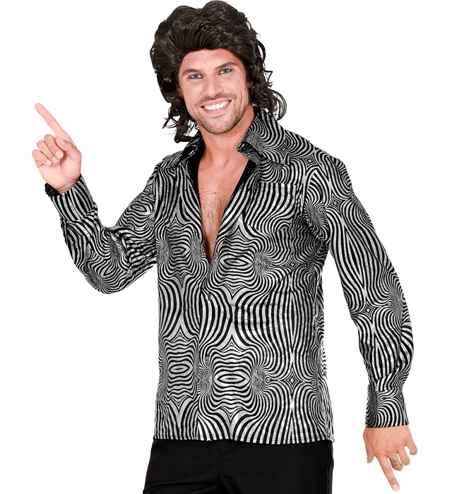 "THE 70s DISCO STYLE - silver waves" (chemise)