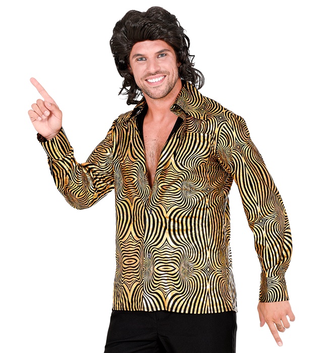 [48809] "THE 70s DISCO STYLE - golden waves" (chemise) (XXL)