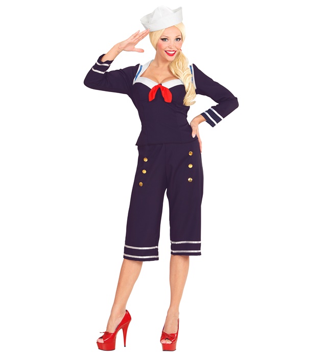 [00341] "PIN UP FILLE MARIN ANNEES 50" (haut, pantalon, calot) (S)