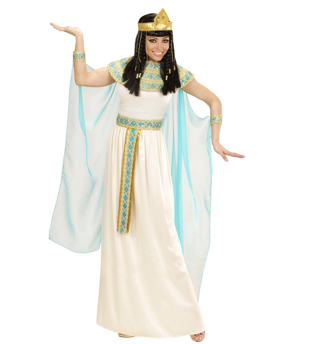 "CLEOPATRE" (robe avec ceinture, col, manchettes, coiffe, cape)