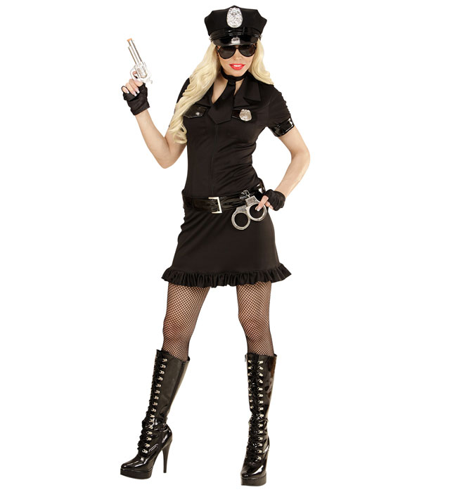 [49461] "POLICIERE" (robe, ceinture, cravate, mitaines, képi) (S)
