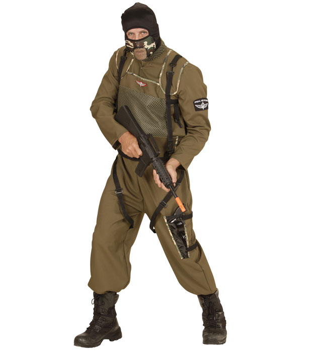 "PARACHUTISTE FORCES SPECIALES" (combinaison, gilet, capuche)