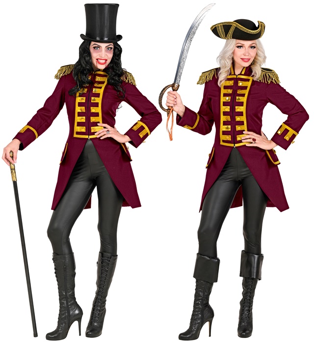 [49591] "MANTEAU DE PARADE BORDEAUX" pour femme (S)