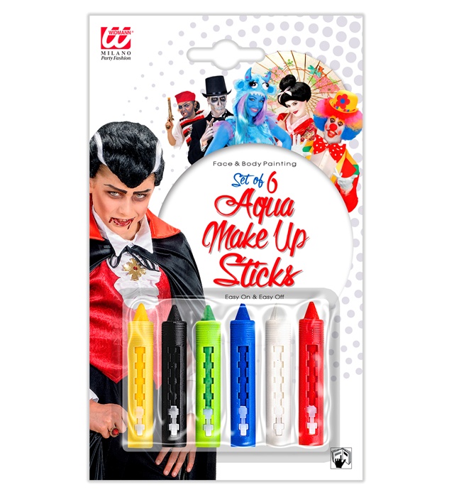 [50041] Set de "6 BATONS DE MAQUILLAGE A L'EAU AVECCHARGEUR" - 18 ml