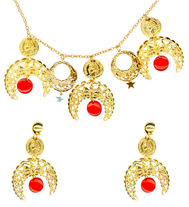[5012C] "SET GITANE" (collier, boucles d'oreilles)