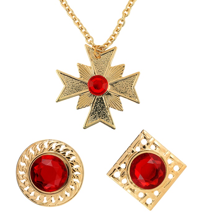 "SET DRACULA" (collier avec medaillon, 2 bagues)