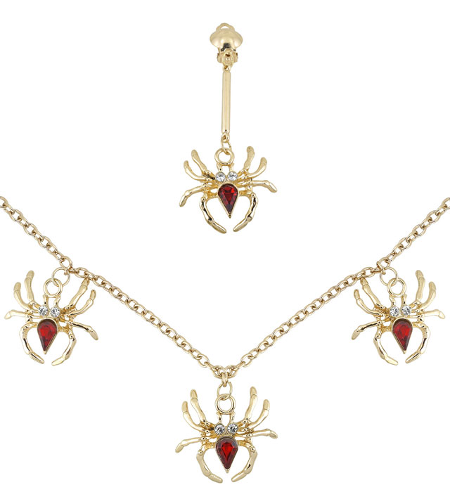 "SET FEMME ARAIGNEE" (collier, boucles d'oreilles)