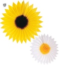 "EVENTAILS PAPIER DAISY ET SUNFLOWER" Ø 50 cm - en 2 modèles assorties