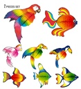 Set de "2 ANIMAL TROPICAL NID D'ABEILLES" 4 styles