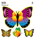 Set de "4 PAPILLON FLUORESCENT" 32 cm - 4 styles