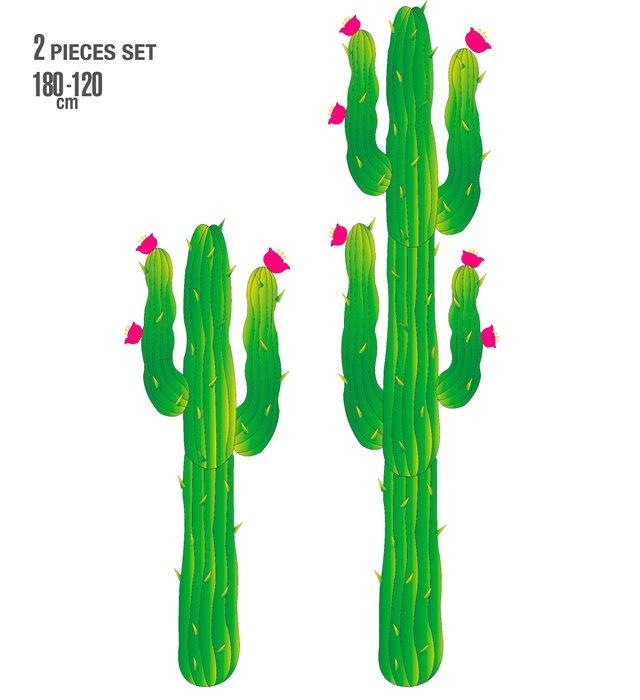 Set de "2 CACTUS" 1,80 m et 120 cm