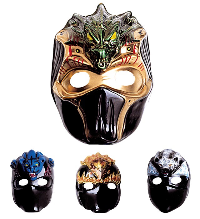 [5103N] "MASQUE ANIMAL NINJA" plastique - 4 styles ass.