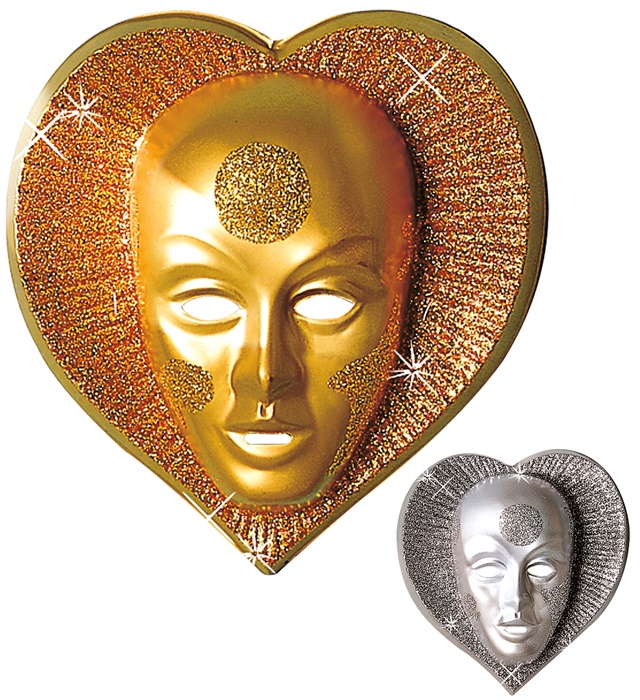 "MASQUE COEUR" plastique - 2 couleurs