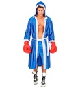 "BOXEUR" bleu (cape avec capouche et ceinture, shorts)
