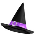 "CHAPEAU DE SORCIERE AVEC RUBAN VIOLET ET BOUCLE"