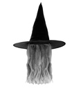 "CHAPEAU DE SORCIERE AVEC CHEVEUX GRIS"