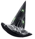 "CHAPEAU DE SORCIERE DE LUXE AVEC TOILE D'ARAIGNEE ET ARAIGNEES PHOSPHO."