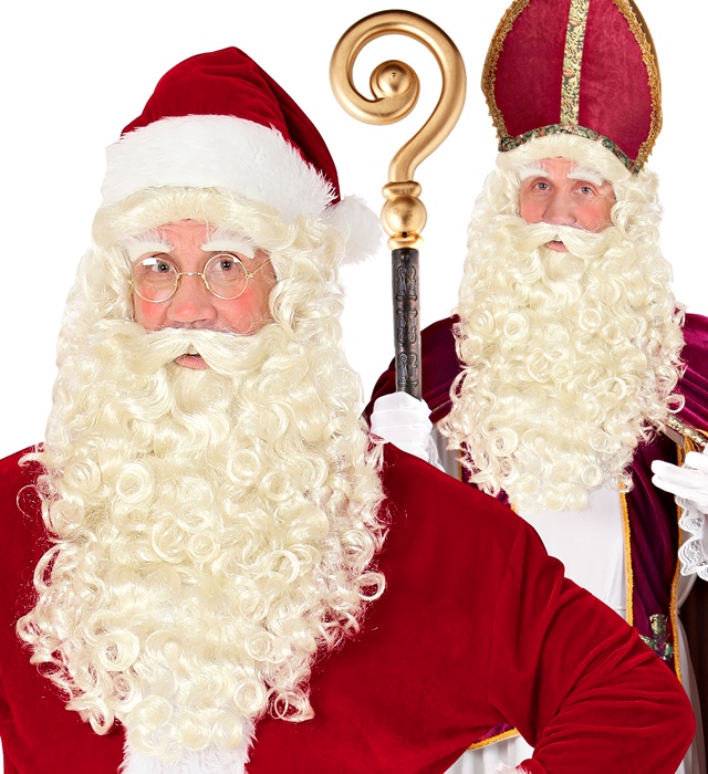 [51641] "PERRUQUE AVEC BARBE, MOUSTACHE ET SOURCILS PERE NOEL ET ST. NICHOLAS" en boite