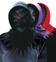 "CAGOULE AVEC VISAGE INVISIBLE" 3 coul. Ass.: 8 noires, 2 rouges, 2 violettes