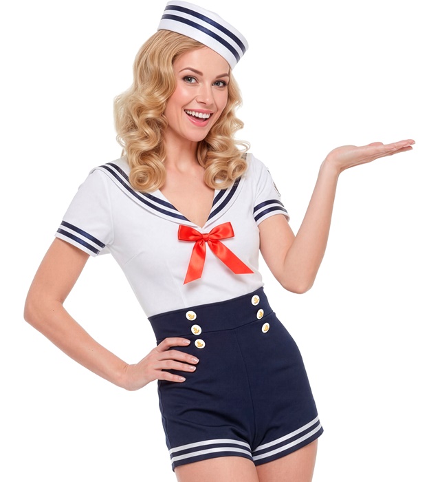 [51691] "FEMME MARIN" (robe, chapeau) (S)